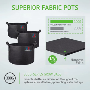 Sacs de culture <span class=keywords><strong>en</strong></span> tissu respirant de 20 gallons, lot de 5 - Pots pliables portables, gain de place pour les tentes de culture, les légumes, les fruits et les arbres - Product Image 4