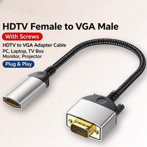 Кабель-адаптер 1080P HDTV-<span class=keywords><strong>VGA</strong></span> с фиксирующими винтами, видеокабель HDTV (штекер) - <span class=keywords><strong>VGA</strong></span> (штекер) для ПК, ноутбука, проектора, телевизора, ТВ-приставки - Product Image 3