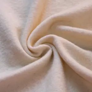 2025 printemps Super doux pas cher prix d'usine de haute qualité bas quantité minimale de commande blanc 350GSM 100% tissu tricoté en laine bouillie