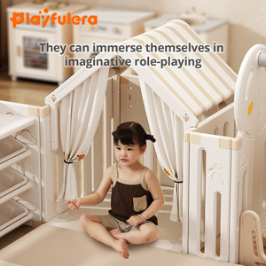 Corralito de Plástico Moderno, Seguro y Duradero para Bebés, para Uso en Interiores, Casa de Juegos Modular para Niños, Fácil de Montar, para Guardería, Escuela, Hogar y <span class=keywords><strong>Gimnasio</strong></span> - Product Image 4