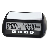 Horloge d'échecs numérique - Minuteur de jeu de société professionnel avec fonction de délai de base et de temps positif, sans batterie requise