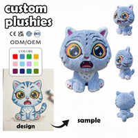 Jouets en peluche et porte-clés personnalisés en tissu de coton - Adorables motifs singe qui cligne, ours de la douceur, serpent et chien - Accessoires d'anniversaire