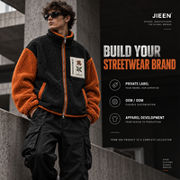 Veste en molleton streetwear personnalisée, veste zippée en sherpa à blocs de couleur, fabricant OEM ODM à marque privée