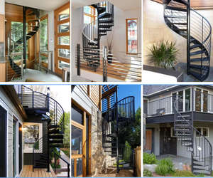 Escadas Caracol Modernas para Interiores e Exteriores de Fabricantes Chineses Design de Metal Durável para Moradias Apartamentos Hotéis - Product Image 2