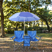 Chaise pliante en fer pour 2 personnes, avec tissu Oxford 600D, design moderne, pour jardin, parc, plage, pique-nique, pêche, sac isotherme