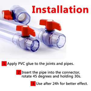 Conector de Válvula de Bola Transparente Azul de 20/25/32/40/50mm para Acuario, Conexión Rápida para Tubería de Agua UPVC, Conector de Manguera con Bloqueo de Agua - Product Image 5