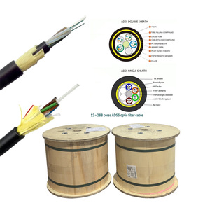 Câble à fibres optiques extérieur non métallique Mini ADSS 6, 8, 12, 24 Hilos SM, portée 120-200 m, 48, 96, <span class=keywords><strong>144</strong></span> fibres, câbles de communication - Product Image 1