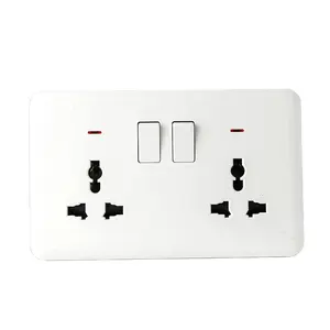 Prise de courant multifonctions 13A BS UK British Standard MF Socket Multi Function Electric 146 2 Gang UK Switched Wall Sockets