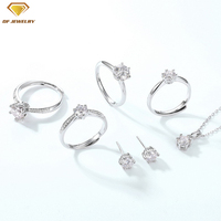 Boucles d'oreilles en argent 925 sterling, bijou classique à 4 dents, réglage clair, CZ