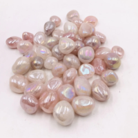 Vente en gros de pierres de quartz rose d'aura d'ange naturel pierre de gravier en cristal de guérison pour la décoration