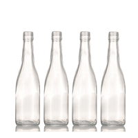 Bouteille de verre vide personnalisée pour spiritueux et brandy, 187ml, 375ml, 500ml, 750ml, avec bouchon en aluminium, à vendre à prix abordable