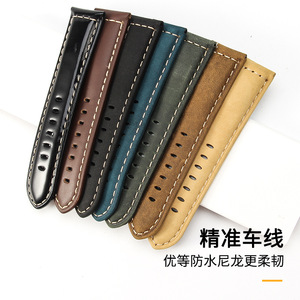 Fit Bos Dahai Pena Strap <strong>Leather</strong> Men <strong>PAM</strong> 111 441 Frosted Crazy Horse <strong>Leather</strong> 18 20 22 24mm - Product Image 3