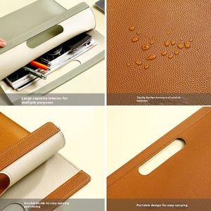 Promotion Custom Logo Large Capacity Leather Briefcase Waterproof Litchi Pattern Portable <b>Office</b> File Customized Business <b>Gift</b> - Product Image 2