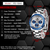 Nuevos Relojes PAGANI DESIGN para Hombre de Lujo Cronógrafo Deportivo de Cuarzo 2024 Reloj de Pulsera para Hombre Resistente al Agua con Fecha Automática Relogio Masculino