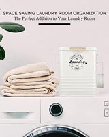 Porte-distributeur de récipient de poudre de détergent BX pour l'organisation de la buanderie, distributeur de savon à lessive en métal avec pelle et couvercle