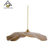 Lustre en métal en forme de feuille de lotus, luminaire suspendu de luxe pour escalier, idéal pour la maison, le bureau, la salle de thé, l'hôtel, les projets de décoration