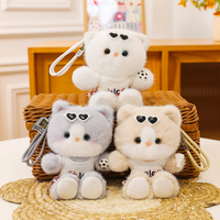 Porte-clés en peluche chat Saint-Valentin, chaton mignon avec lunettes en forme de cœur, breloque de sac, pendentif, poupée en peluche pour petite amie, adorable chat