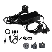Estación de Carga para Auriculares Silent Disco de 16 Puertos, Carga 16 Dispositivos Simultáneamente con Cables Micro USB Tipo C para Eventos y Fiestas