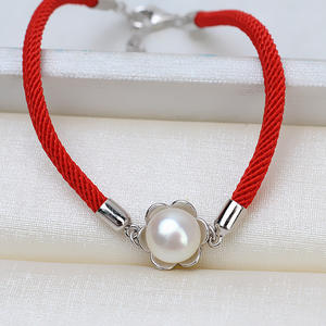 S925 <b>Silver</b> DIY <b>Charm</b> <b>Bracelet</b> Red Rope Empty Support Simple Style 7-9 Pearl Jade Tire Hair Accessories 1612 Fashion Jewelry - Product Image 4