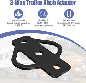 Adaptador de enganche de <span class=keywords><strong>remolque</strong></span> de 3 vías de acero aleado con 3 orificios de montaje para ATV, cortacésped, carrito de <span class=keywords><strong>golf</strong></span>, carrito de jardín, tractor de jardín, <span class=keywords><strong>bola</strong></span> de <span class=keywords><strong>remolque</strong></span> plana - Product Image 2