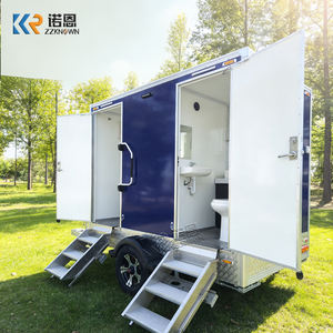 Remorque de toilettes mobiles à deux compartiments, remorque de salle de bain portable avec réservoir d'eau potable pour mariage, événement en plein air - Product Image 2