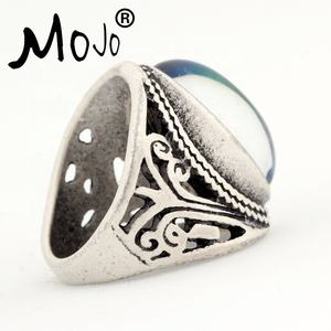 Diseños personalizados Vintage de aleación único Chapado en plata antigua mágica que cambia de Color de piedra Oval emoción anillo para las mujeres - Product Image 4