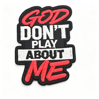 Patch brodé de foi religieuse « Dieu ne plaisante pas avec moi » à thermocoller pour la décoration de vêtements