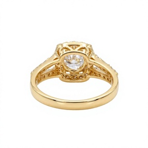 แหวนหมั้นทองคำขาว 14K ประดับเพชรทรงกลมแบบ Halo Split Shank น้ำหนัก 2.05 กะรัต (TDW) - Product Image 5