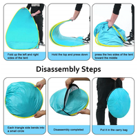Tente de plage pliable facile et rapide à ouvrir, légère, protection UV, abri extérieur, tente pour 2-3 personnes pour le camping