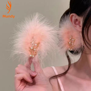 Épingle à cheveux artisanale en perles et <span class=keywords><strong>plumes</strong></span>, avec décoration en alliage en forme de branche, pour salon de yoga, atelier floral, marché artisanal, festival culturel Hanfu - Product Image 1