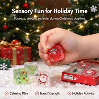 Lot de 4 mini cubes squishy pour les fêtes, thème Halloween et Noël, cubes anti-stress super solides, mini jouets souples en boîte