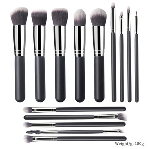 Ensemble de pinceaux de maquillage en fibres synthétiques, best-seller, 14 pièces, avec manche en plastique, pinceaux pour le visage et les lèvres, pour le blush, le fond de teint, l'illuminateur - Product Image 2