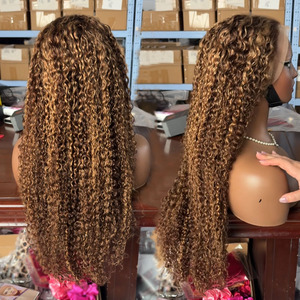 Peluca de Cabello Humano Virgen con Frente de Encaje HD 13x4, 180% de Densidad, con Reflejos de Color, 28 Pulgadas, para Mujeres <span class=keywords><strong>Negras</strong></span> - Product Image 3