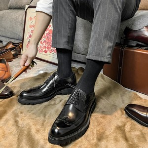 Chaussures habillées pour hommes Shadow Cow en cuir véritable, chaussures de luxe pour marié, chaussures de mariage pour hommes, style italien de luxe, chaussures Oxford grande taille - Product Image 2
