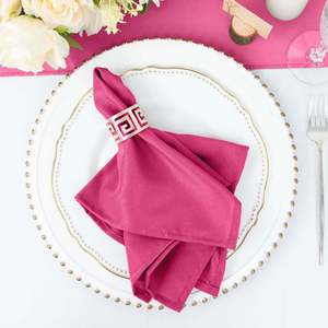 Serviettes de table en polyester en gros avec ourlet ourlé pour banquets, traiteurs, réceptions et projets d'entreprise - Product Image 1