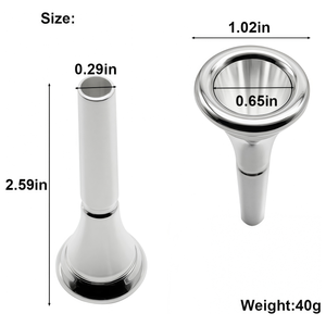 Bocchino per Tromba in Ottone Placcato Argento, Accessorio Professionale per Strumenti, Ordine all'Ingrosso Personalizzato per Musicisti <span class=keywords><strong>e</strong></span> Band - Product Image 6