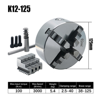 Mandrin auto-centrant à trois et quatre mors K11-125 K11-160 K12-100 K12-125 en stock UE (Pologne) pour une meilleure adhérence et une alignement amélioré