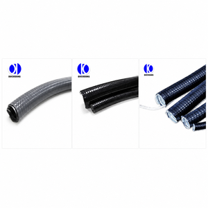Tuyau en acier flexible recouvert de PVC 1/4 po avec filetage 1/4 po, modèle DC JSH pour la protection des câbles électriques, conduit plat enveloppé - Product Image 3