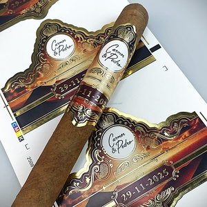 Étiquette personnalisée pour cigares avec logo privé, impression UV, autocollant à gratter, marquage à chaud, durable, forme personnalisée - Product Image 2