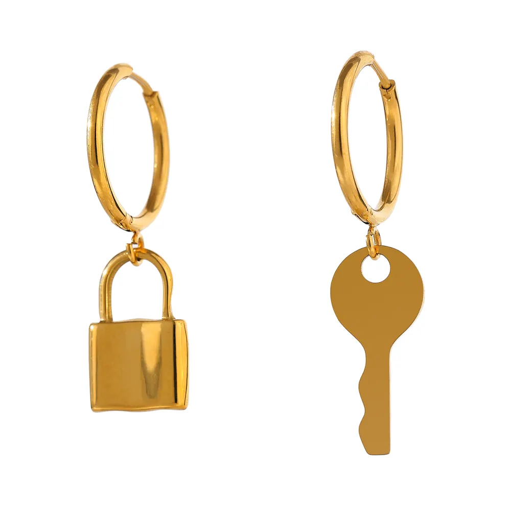 Lock and key earrings