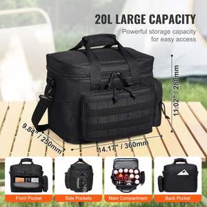 20L Insulated <b>Cooler</b> <b>Bag</b> Molle Design Multi-Pocket 600D Soft Office Picnic Hiking Beach Beverage Storage <b>Bags</b> Black <b>Lunch</b> <b>Bags</b> - Product Image 3