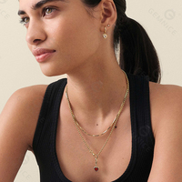 Collier pendentif cœur vintage en gros directement de l'usine Gemnel, plaqué or 18 carats, chaîne à billes, bijoux romantiques en zircon, cadeau pour femmes