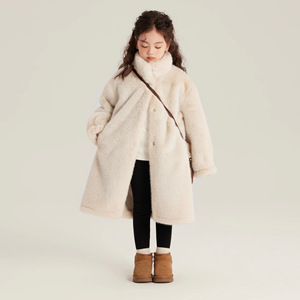 2025 nouveaux vêtements d'hiver pour filles Imitation manteau de vison, vêtements d'hiver chauds pour enfants épaissi Beige fourrure manteau de fourrure intégré - Product Image 4