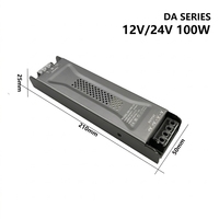 Alimentation LED 24V Slim Body pour éclairage décoratif commercial 100-264V certifiée CE CB