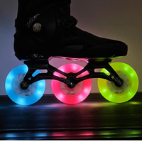Roues de patins à roulettes lumineuses LED transparentes en PU 85A, 80 mm, 110 mm, colorées, clignotantes, lumineuses, vente en gros