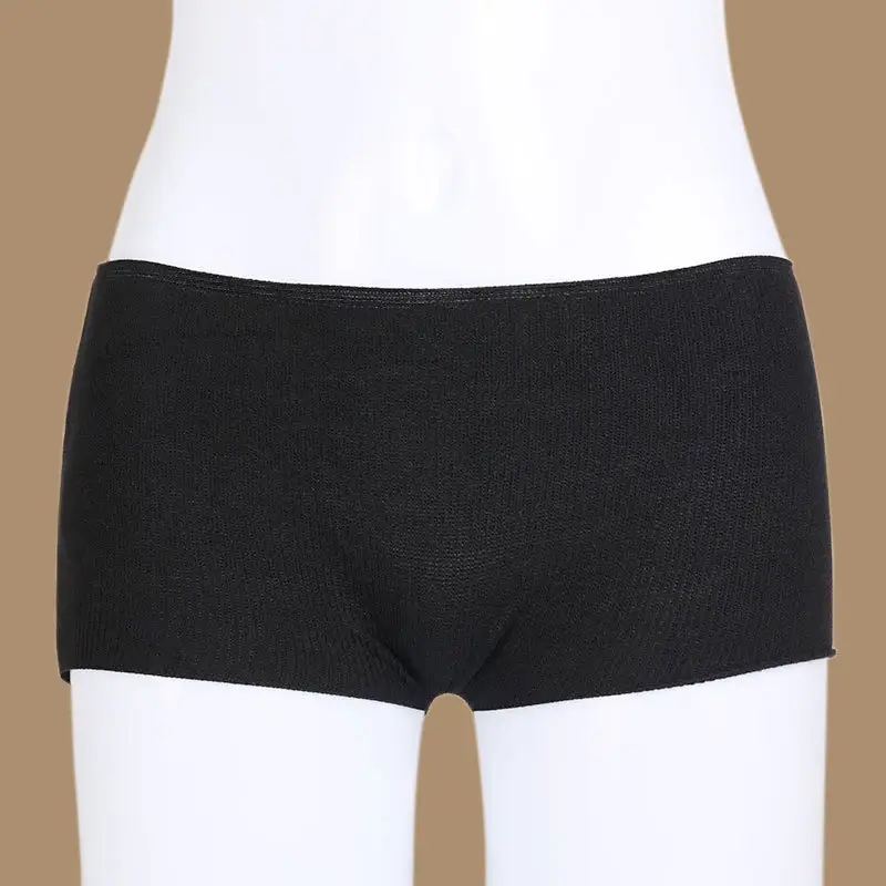 Descartáveis SPA Shorts Respirável Alta-elástico Ângulo Plano Preto Malha Cueca Nylon Calcinhas