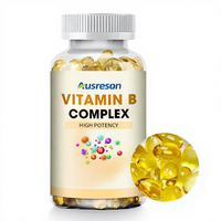 Cápsulas de Vitamina B Complejo Halal Ausreson, Vitaminas B1, B6 y B12 en Cápsulas Blandas, Suplemento Energético