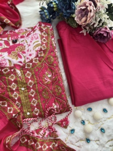 Recién llegado, conjunto de traje Anarkali con bordado a mano, tejido Zari y estampados con encaje Dupatta - Product Image 5