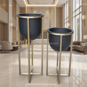Décoration d'hôtel de luxe, support à fleurs en or, <span class=keywords><strong>vase</strong></span> à fleurs en acier inoxydable / <span class=keywords><strong>grand</strong></span> pot de <span class=keywords><strong>plante</strong></span> <span class=keywords><strong>pour</strong></span> l'<span class=keywords><strong>intérieur</strong></span> - Product Image 2
