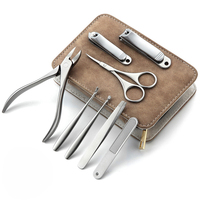 Kit professionnel de manucure et pédicure en acier inoxydable, étui de rangement en cuir avec fermeture éclair, ensemble d'outils de soin des ongles de qualité supérieure pour la maison et les salons